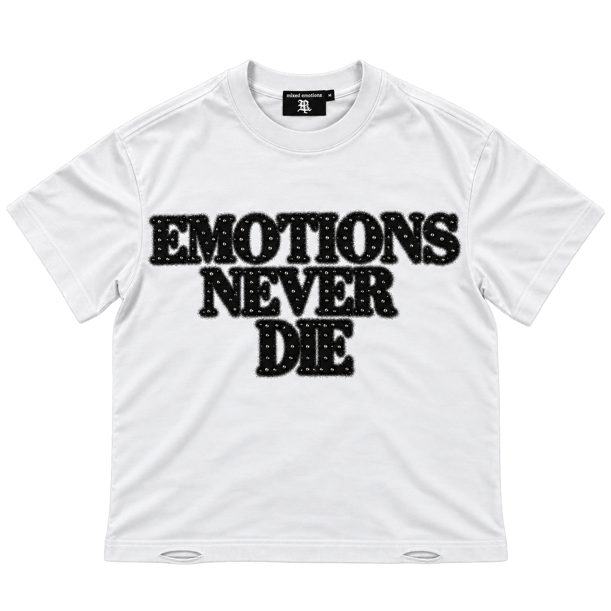 CAMISETA MIXED EMOTIONS WHITE END RHINESTONE