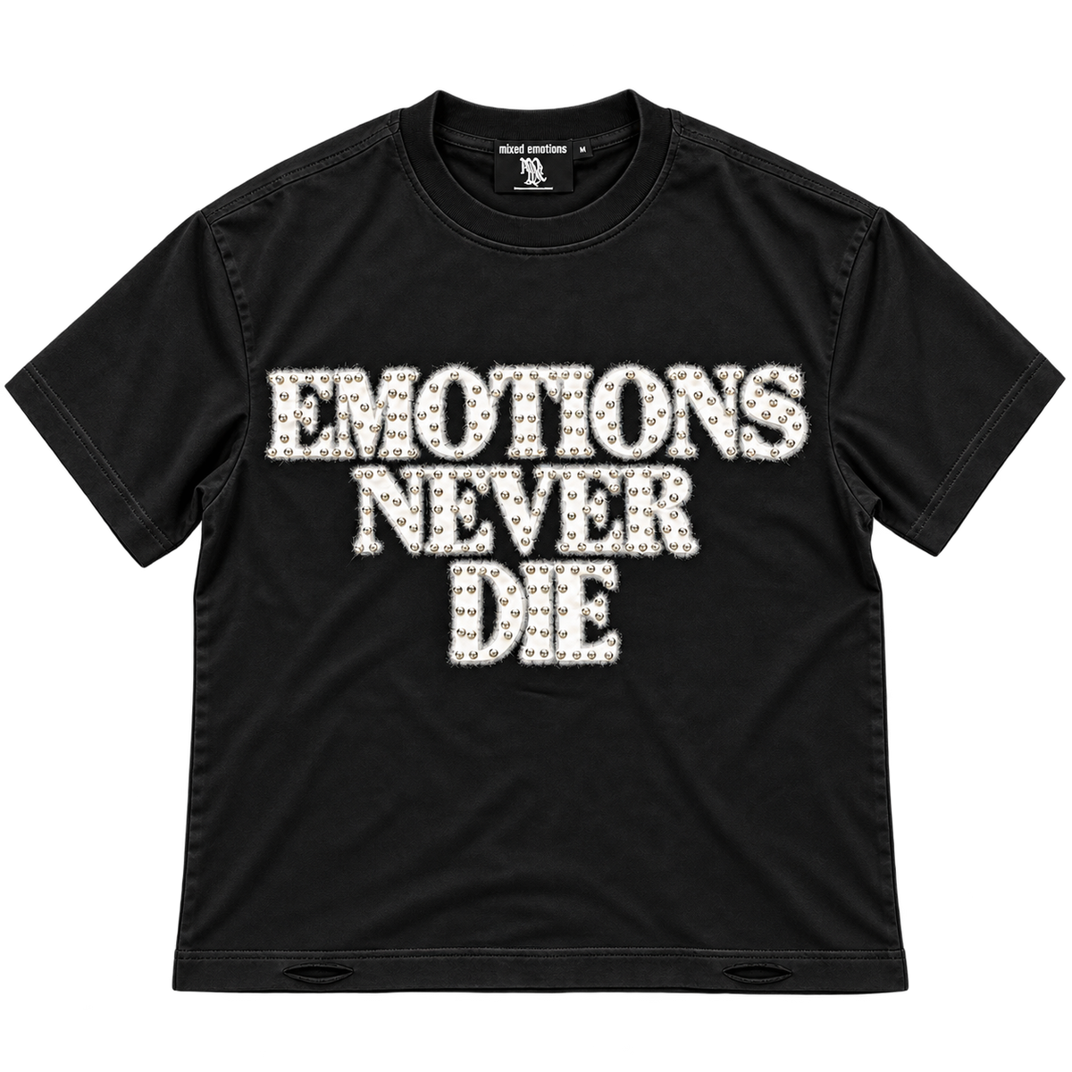 CAMISETA MIXED EMOTIONS BLACK END RHINESTONE