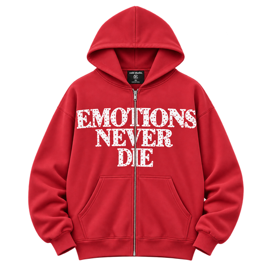 EMOTIONS NEVER DIE HOODIE — RED