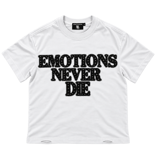 CAMISETA MIXED EMOTIONS WHITE END RHINESTONE