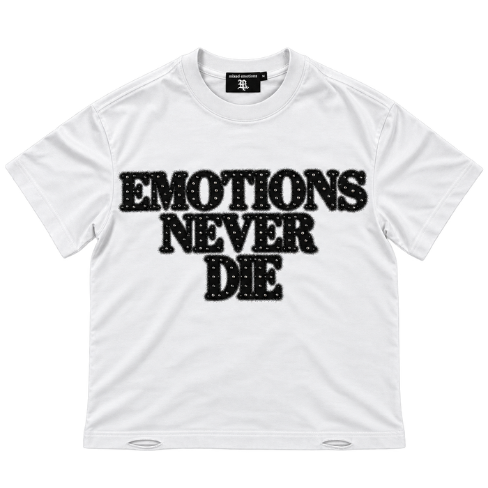 CAMISETA MIXED EMOTIONS WHITE END RHINESTONE