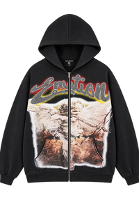 EMOTION ANGEL HOODIE — BLACK — FRENTE