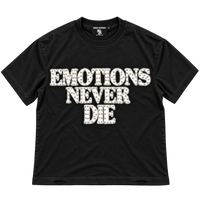 CAMISETA MIXED EMOTIONS BLACK END RHINESTONE — FRENTE
