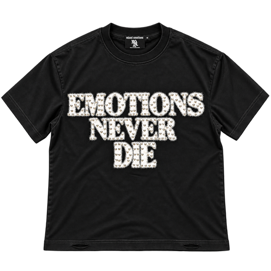 CAMISETA MIXED EMOTIONS BLACK END RHINESTONE
